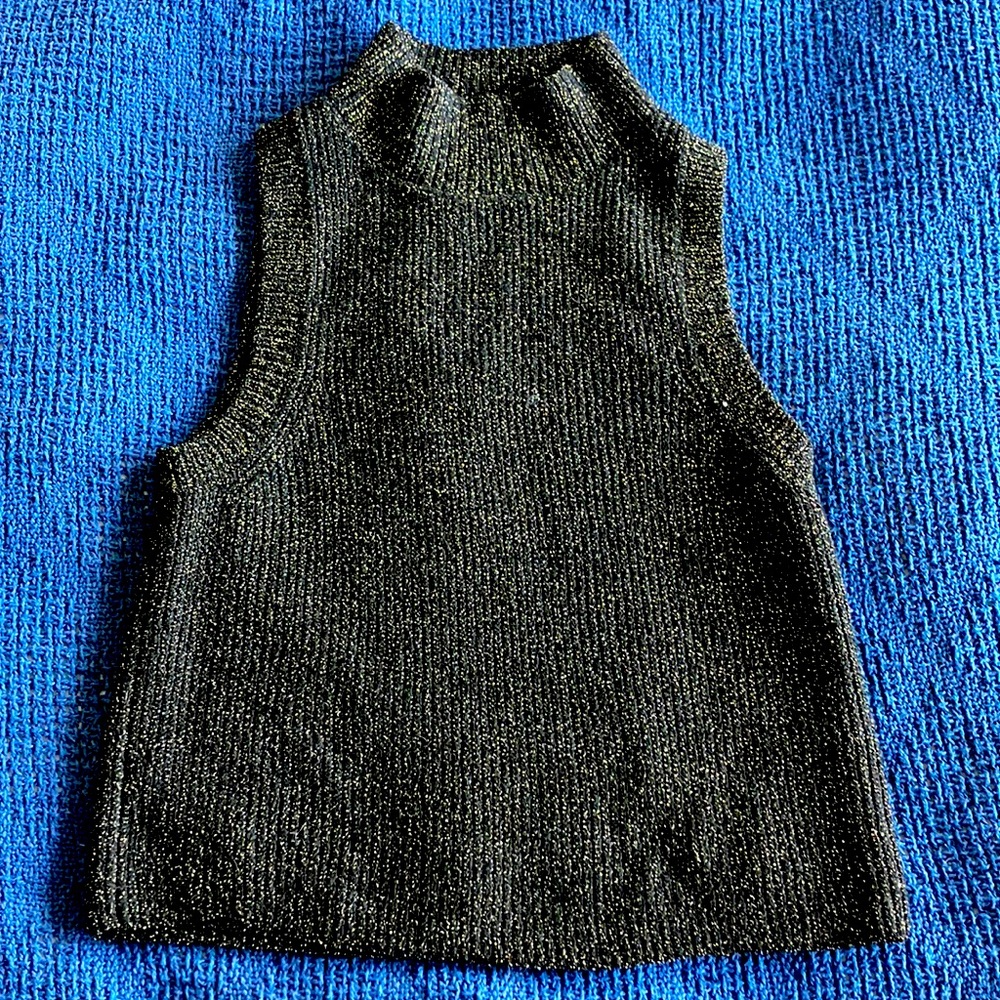 Zara black with gold sparkle tank sweater